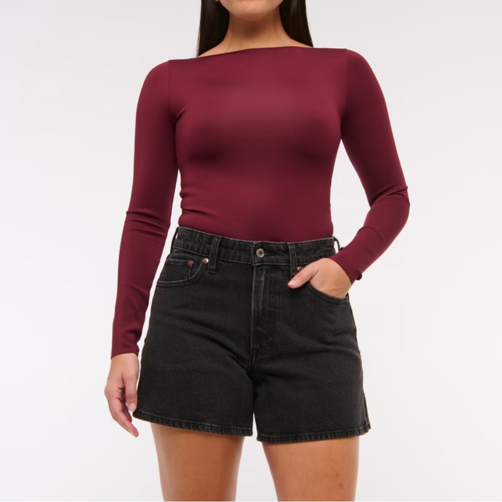 Abercrombie & Fitch Black High-Waist Denim Jean Shorts
